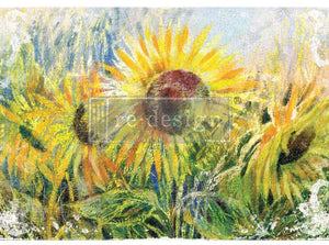 Sunflower Sunshine Decoupage Paper - Redesign with Prima Floral A1 Fiber Sheet