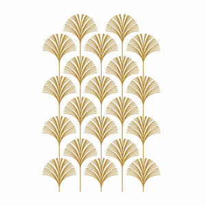 Interlinked Fans gold decorative transfer pattern
