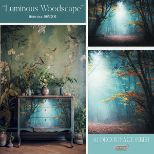 Luminous Woodscape - A1 Decoupage Paper - Fiber Paper
