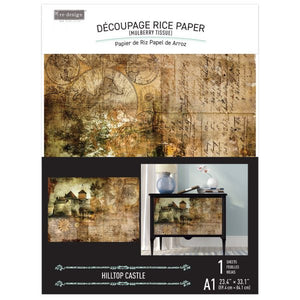 Hilltop Castle - A1 Decoupage Paper