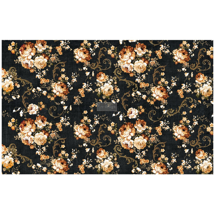 Dark Floral - Decoupage Paper - Redesign with Prima