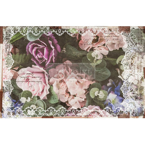 Dark Lace Floral - Decoupage Paper - Redesign with Prima