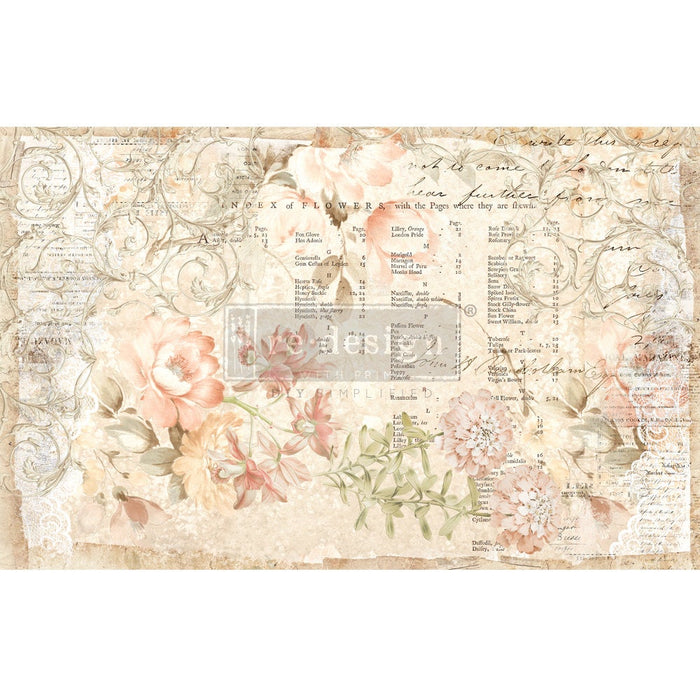 Floral Parchment - Decoupage Paper by redesign with Prima