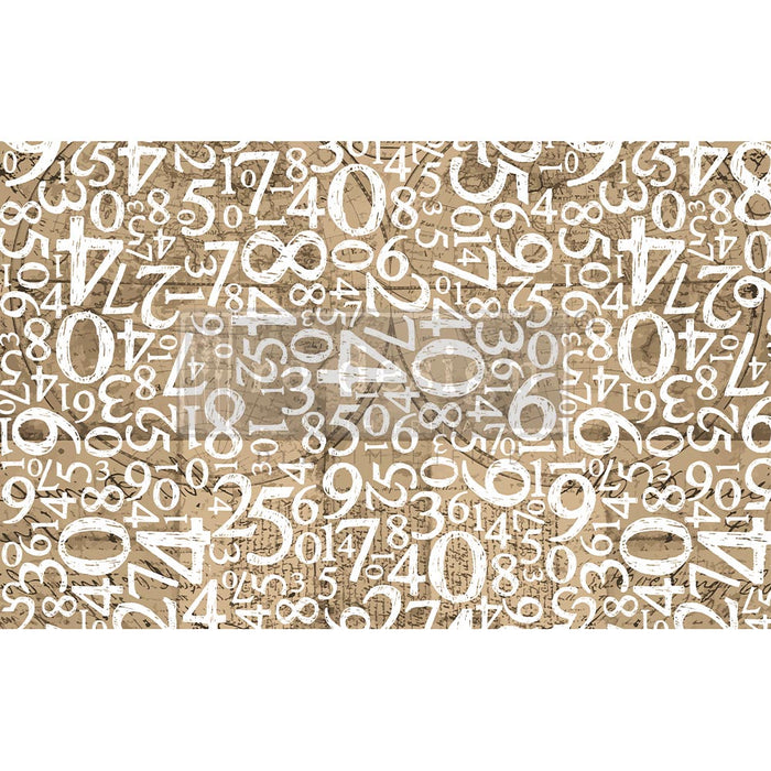 Engraved Numbers - Decoupage Paper