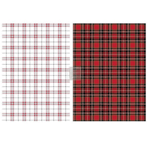 Gingham Red - Rub On Furniture Decal Transfer - Redesign with Prima - Same Day Shipping!
