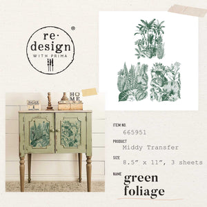 Pre-Order - Green Foliage - Middy Transfer - New Release