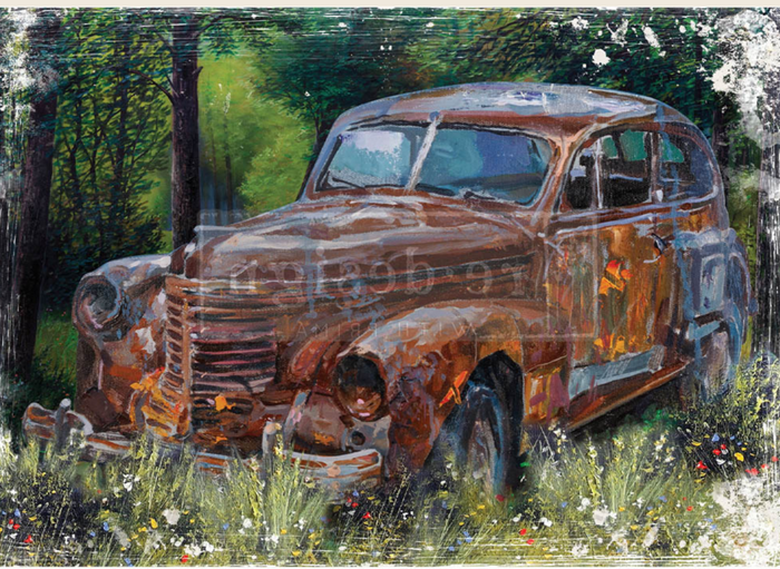 This Rusty Car - A1 Decoupage Paper